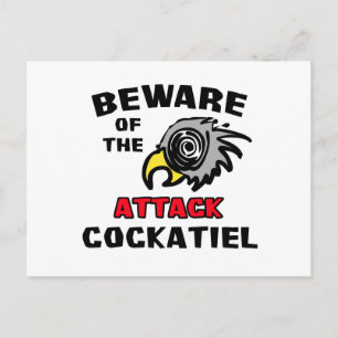 Attack Cockatiel Postcard