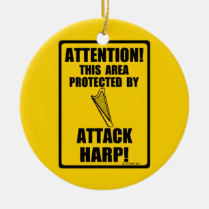Attack Harp Ceramic Tree Decoration