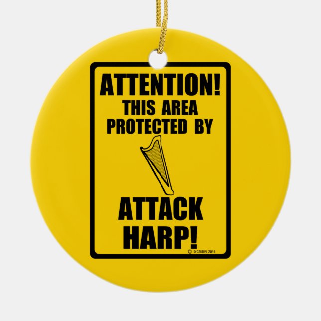 Attack Harp Ceramic Tree Decoration (Front)