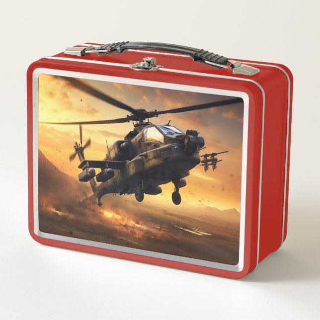 Attack Helicopter Metal Lunch Box (Front)