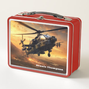 Attack Helicopter Metal Lunch Box