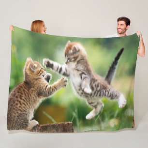 ATTACK KITTEN FLEECE BLANKET