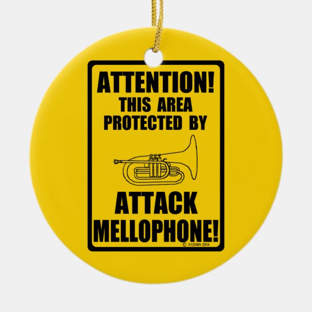 Attack Mellophone Ceramic Tree Decoration (Front)