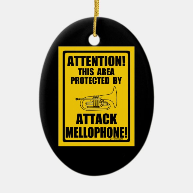 Attack Mellophone Ceramic Tree Decoration (Front)