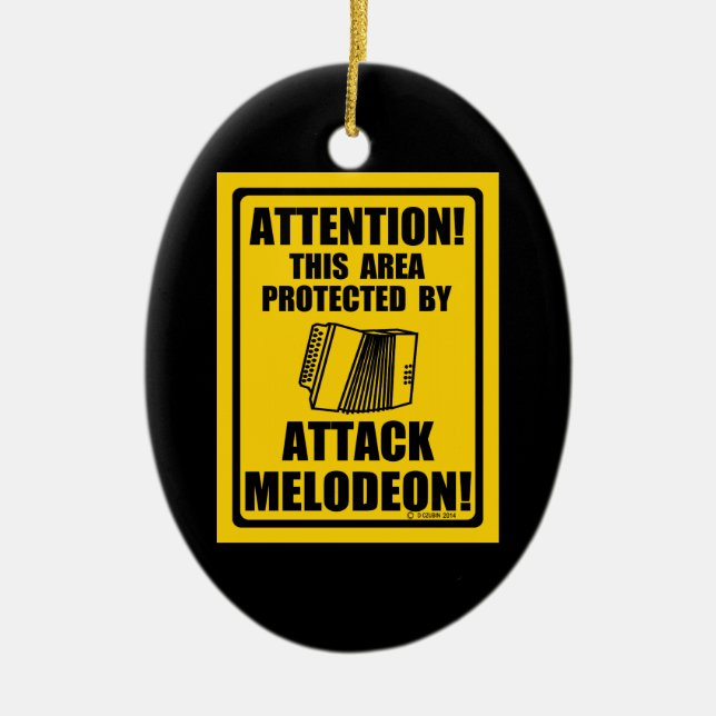 Attack Melodeon Ceramic Tree Decoration (Front)