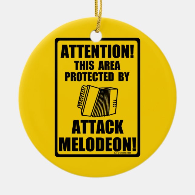 Attack Melodeon Ceramic Tree Decoration (Front)