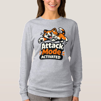 Attack Mode Activated – Energetic Pouncing Cat T-Shirt