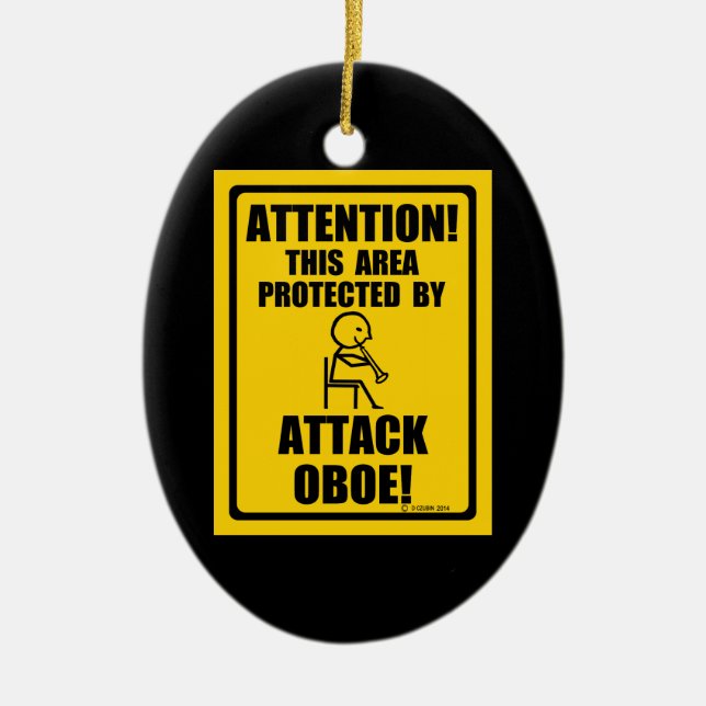 Attack Oboe Ceramic Tree Decoration (Front)