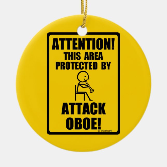 Attack Oboe Ceramic Tree Decoration (Front)