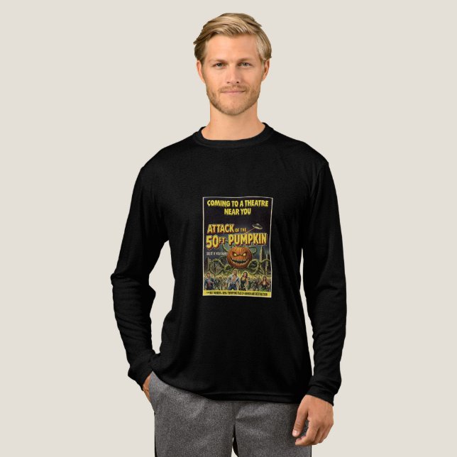 Attack of the 50ft Pumpkin Tri-Blend Shirt (Full Front)