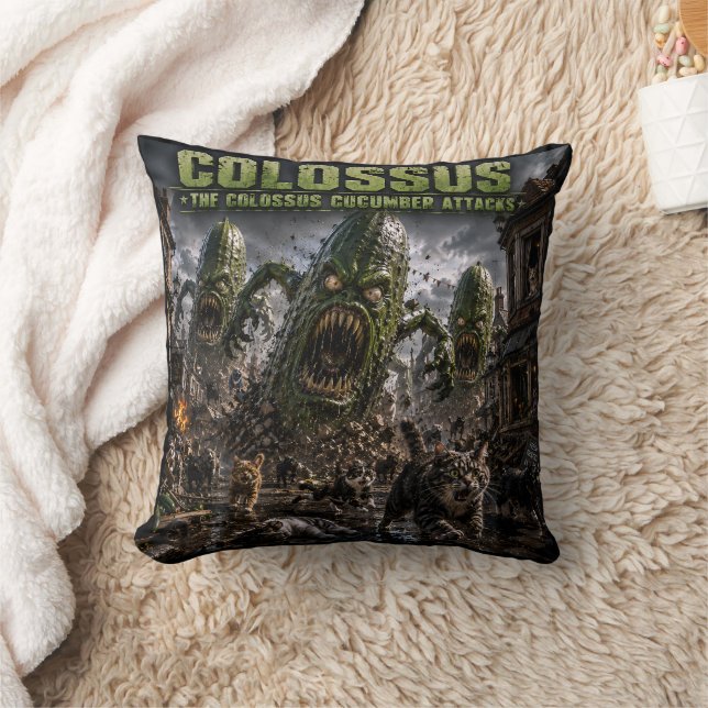 Attack of the Colossus cucumber small cushion home (Blanket)