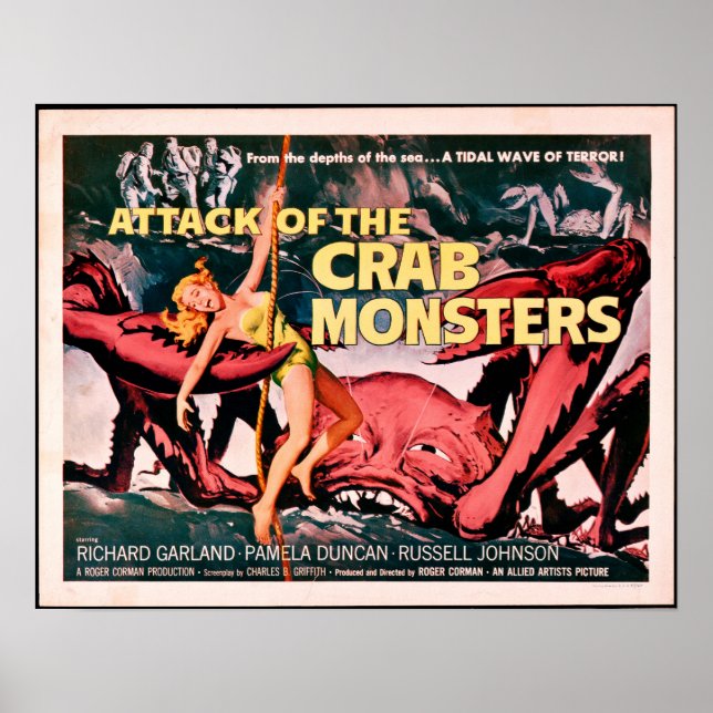 Attack of the Crab Monsters 1957 Horror Movie Poster (Front)