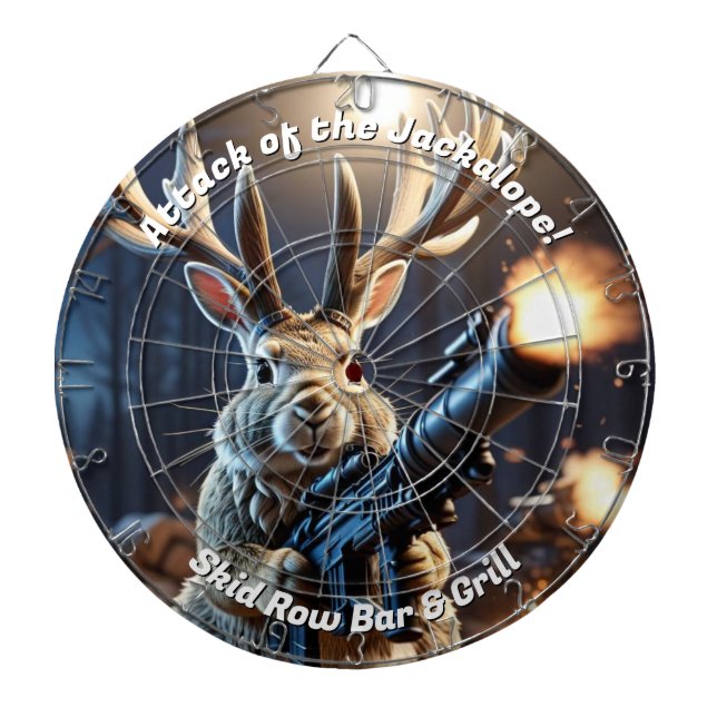 Attack of the Jackalope Funny Dartboard (Front)
