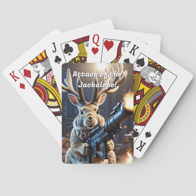 Attack of the Jackalope Funny Playing Cards (Back)