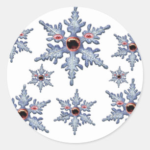 Attack of the Snowflake Zombies! Classic Round Sticker