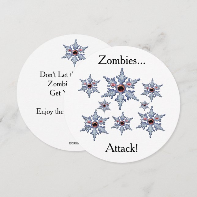 Attack of the Snowflake Zombies Flat Card (Front/Back)