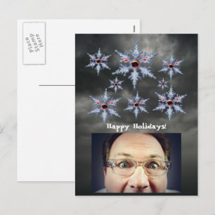 Attack of the Snowflake Zombies Holidays Postcard