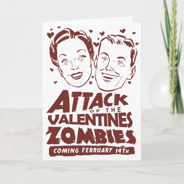 Attack of the Valentines Zombies Customisable Card (Front)