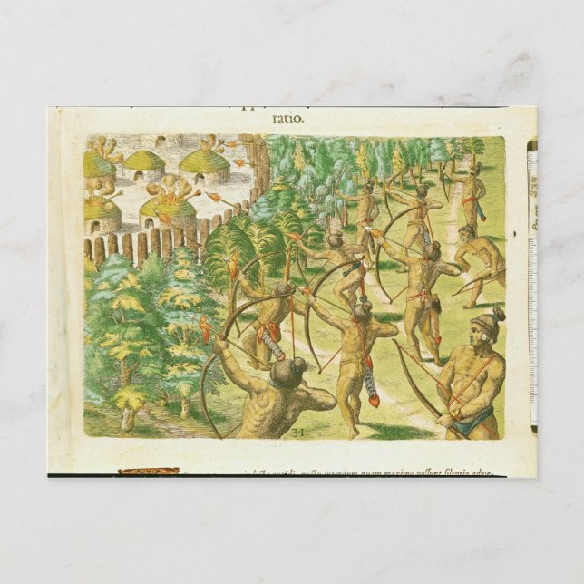 Attack on an Indian Village Postcard (Front)