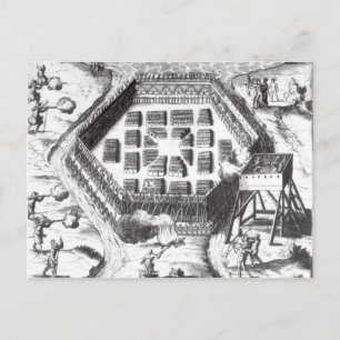 Attack on an Iroquois village Postcard