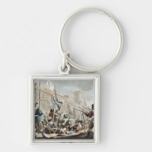 Attack on Boulogne-Sur-Mer, engraved by Jean Bapti Key Ring