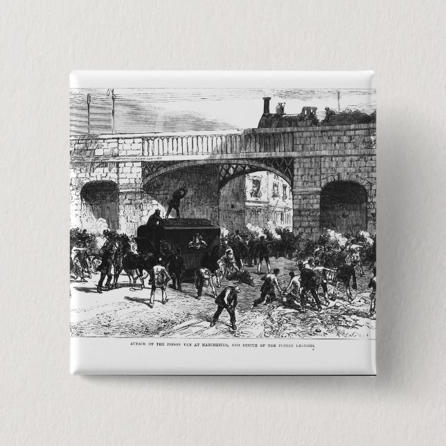 Attack on the Prison Van at Manchester 15 Cm Square Badge (Front)
