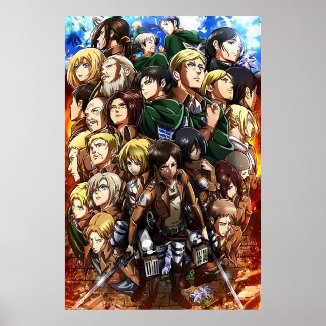 Attack on Titan Character Collage Poster (Front)