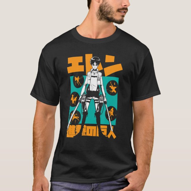 Attack on Titan Eren Kanji Explosion T-Shirt (Front)