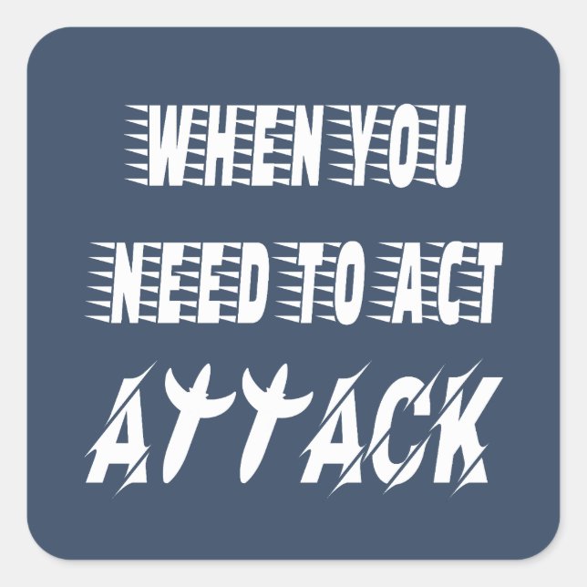 Attack Square Sticker (Front)