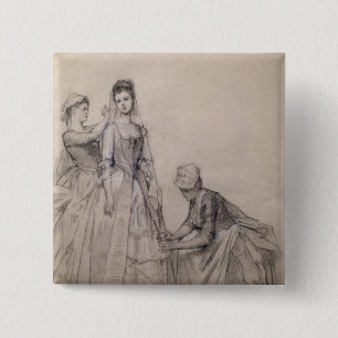 Attending to the Bride 15 Cm Square Badge