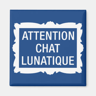 Attention Chat Lunatique Magnet