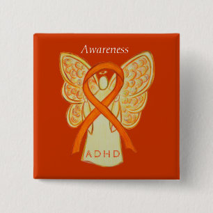 Attention Deficit Hyperactivity Disorder (ADHD)Pin 15 Cm Square Badge