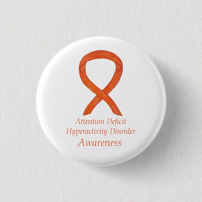 Attention Deficit Hyperactivity Disorder (ADHD)Pin 3 Cm Round Badge (Front)