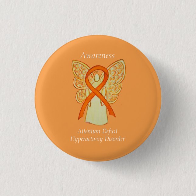 Attention Deficit Hyperactivity Disorder (ADHD)Pin 3 Cm Round Badge (Front)