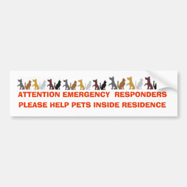 ATTENTION EMERGENCY  RESPONDERS, PLEASE HELP PE... BUMPER STICKER (Front)