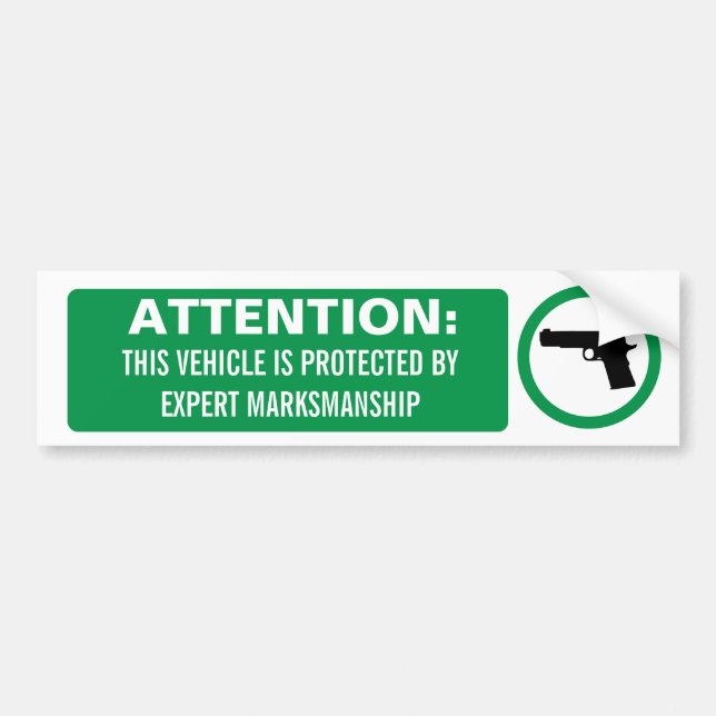 Attention Firearm Bumper Sticker (Front)