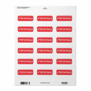 Attention Fragile  Label