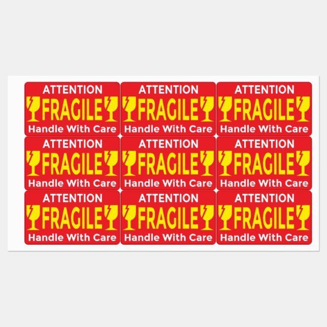 Attention Fragile Stickers – Handle With Care Ship (Sheet)