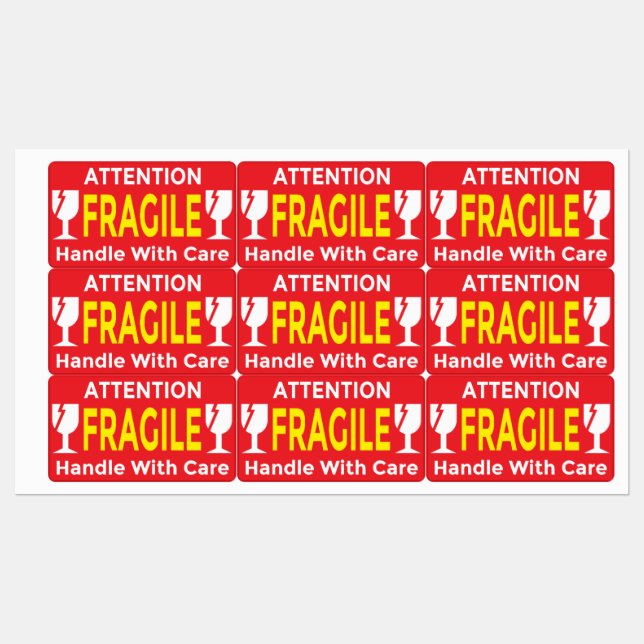Attention Fragile Stickers – Handle With Care Ship (Sheet)