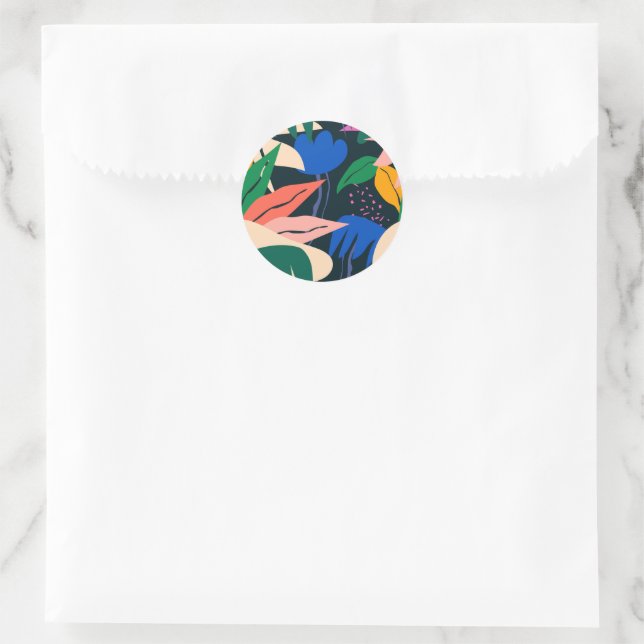 Attention Getter abstract pattern Classic Round Sticker (Bag)