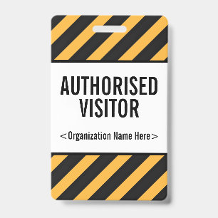 Attention-Grabbing "AUTHORISED VISITOR" Badge ID Badge