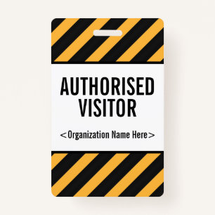 Attention-Grabbing "AUTHORISED VISITOR" Badge ID Badge