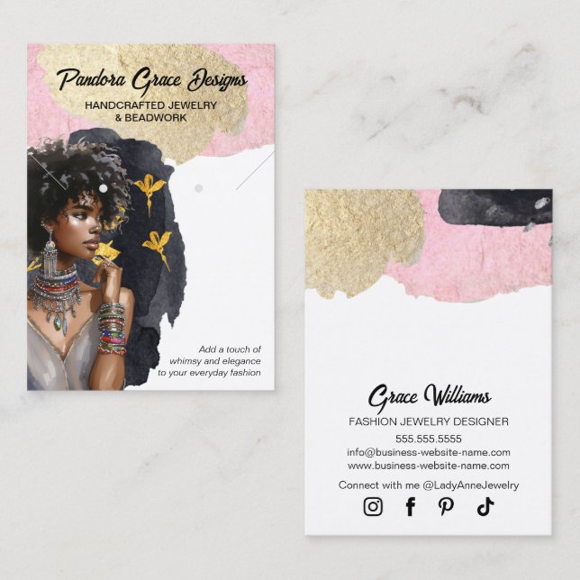 Attention-Grabbing Jewellery & Earring Display Car Business Card (Front/Back)