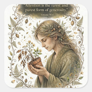 Attention Is Generosity — Simone Weil Sticker