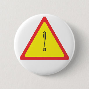 Attention Sign 6 Cm Round Badge