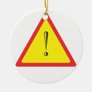 Attention Sign Ceramic Tree Decoration
