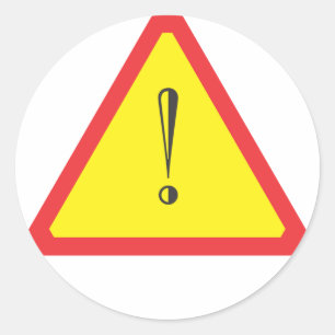 Attention Sign Classic Round Sticker