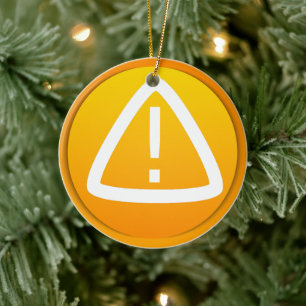 Attention Symbol Photo Christmas Ceramic Tree Decoration