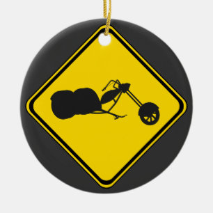 Attention: Trikes Xing! Ceramic Tree Decoration