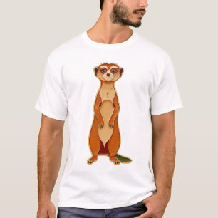 Attentive Meerkat in Sentry Style T-Shirt